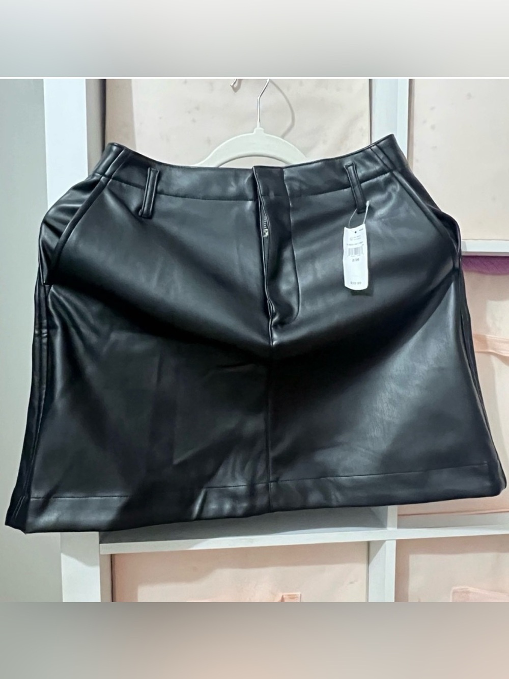 GAP Black Faux Leather Mini Skirt